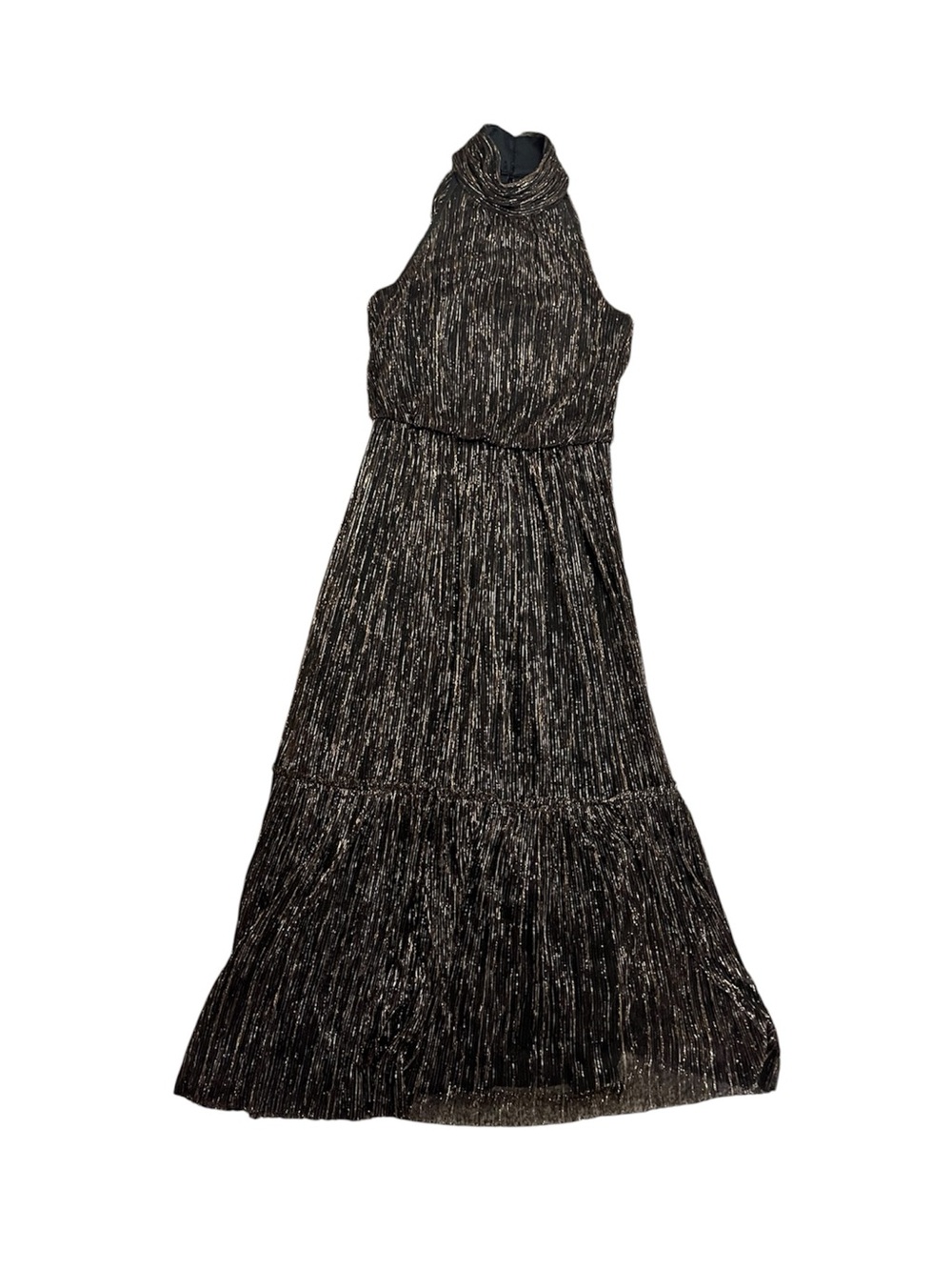 Eliza J Metallic black copper Sleeveless Halter Long Dress - EJ2MO633